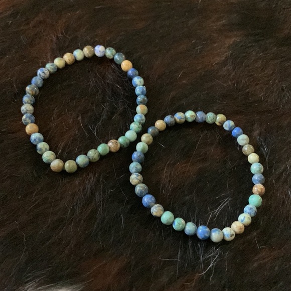 2 Natural Azurite Faceted Round Beads 3mm|Beads| bracelets - Picture 2 of 5